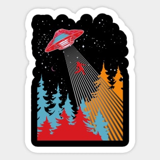 Take Me With You Alien Spaceship Sticker